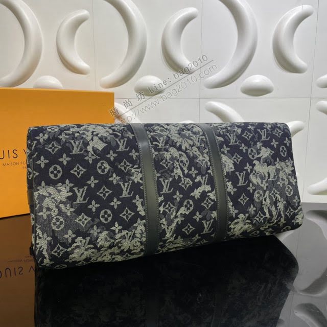 lv新款包包 路易威登Keepall Bandoulière 50旅行袋 2021春夏前系列 Monogram花卉 lv手提旅行袋 M57285  ydh3968
